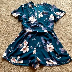 Floral, low neck, ASTR romper